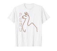 Peru Llama, Minimalist Outline for Travel & Animal Lovers T-Shirt