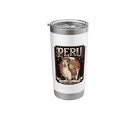 Peru Llama Retro Flag Style Cute South America Artwork Stainless Steel Insulated Tumbler