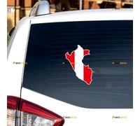 Peru Map Flag Outline Sticker Decal Vinyl - 2 Pack Reflective 10.2cm - for Car Boat Laptop Cup