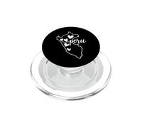 Peru Map Outline with Cursive Script Text and Heart Elements PopSockets PopGrip for MagSafe