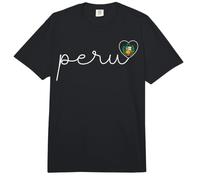 Peru Minimalist Cursive Script Heart Comfort Colors Adult Heavyweight T-Shirt