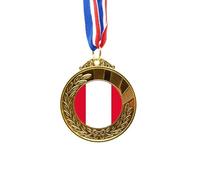 peru national flag south amecountry Gold Award Winner Medal First Place Ribbon