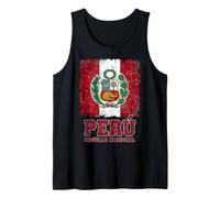 Peru National Pride Distressed Flag Tank Top