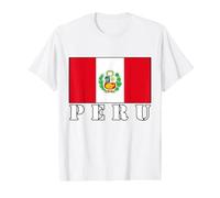Peru Peruvian Flag Peruvian Pride Peruvian Roots Heritage Value Graphic T-Shirt, Men, White, L