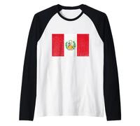 Peru Peruvian Flag Vintage Peruvian Pride Peruvian Roots Raglan Baseball Tee