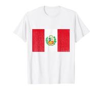 Peru Peruvian Flag Vintage Peruvian Pride Peruvian Roots Value Graphic T-Shirt, Men, White, XL
