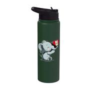 Peru Peruvian Roots Cute Elephant Heart Peruvian Pride Stainless Steel Insulated Water Bottle