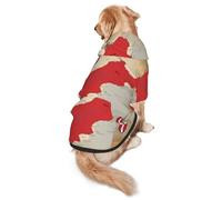 Peru Position Flag Map Dog Hoodie for Medium Large Dogs, Warm Soft Pet Sweatshirt, Easy to Wear Jumper Clothes
