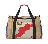 Peru position flag map print Travel Duffle Bag Gym Bag for Women,Puffer Tote Bag,Weekender Overnight Bag Organizer, Black, One Size