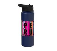 Peru Pride Peruvian Proud Colorful Tapestry Heritage Colors Stainless Steel Insulated Water Bottle