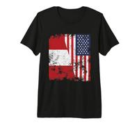 Peru USA Flag Distressed - Half American Premium T-Shirt