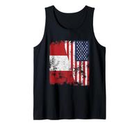 Peru USA Flag Distressed - Half American Tank Top