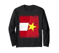 Peru Vietnam Half Flag Peruvian Vietnamese History Long Sleeve T-Shirt