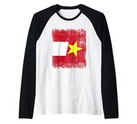 Peru Vietnam Half Flag Peruvian Vietnamese History Raglan Baseball Tee
