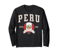 Peru Vintage Collegiate Logo National Flag Lima Long Sleeve T-Shirt