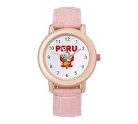 Peru Women's Wrist Watch Easy Reader with Leather Strap Analog Display Wonderful Ladies Gifts