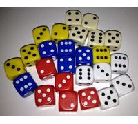Perudo dice set - Liar Dice - 5 sets of 5 coloured dice, 12mm size by The Dice Place