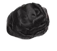 Perücke Herren Men's Toupee Diamond Lace Top Human Hairs System Injected PU Skin Knotless Male Hair Prosthesis Herren Perücken(Off Black,7x10)