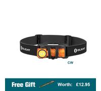 Perun 2 Mini 1100 Lumens Rechargeable Right-Angle Headtorch Orange + Free O'pen Mini OD Green