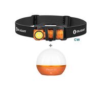 Perun 2 Mini 1100 Lumens Rechargeable Right-Angle Headtorch Orange + Obulb Pro S Orange(without cable)