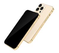 Perusha Without Logo Non-working Phone Dummy Display Model Pretend toy for 13 Pro Max mini (6.1 inches, Gold Blackscreen)