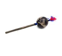Peruvian Amazon Shipibo Serpent Snake Design Jungle Rattle (2" Small) Blue