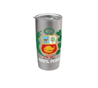 Peruvian Flag Coat of Arms Patriotic Vintage Pride 100% Peru Stainless Steel Insulated Tumbler