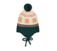 Peruvian Lurex Jacquard Beanie - Christmas Collection - Dark green 4/6 years