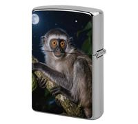 Peruvian Night Monkey Lighter Case Double-Sided Graffiti Metal Lighter Cover Lighters Protective Sleeve for Women Men Standard Lighters