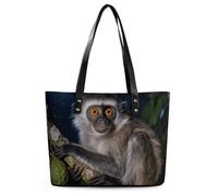 Peruvian Night Monkey Tote Bag for Women Top Handle Purses Leather Handbags Casual Work Tote Travel Shoulder Bag