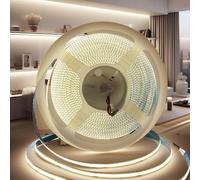 PERVADEO 12V COB LED Strip Lights 5M/16.4ft, 4000K Natural White 8mm Width LED Strips Super Bright LED Tape Lights Uniform Dotless for Bedroom Under Cabinet Kitchen DIY Lighting(No Power Supply)