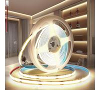 PERVADEO 12V COB LED Strip Lights 5M/16.4ft, 4000K Natural White 8mm Width LED Strips Super Bright LED Tape Lights Uniform Dotless for Bedro