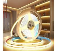 PERVADEO 24V COB LED Strip Lights 10M/32.8ft, 3000K Warm White 8mm Width LED Strips Super Bright LED Tape Lights Uniform Dotless for Bedroom Under Cabinet Kitchen DIY Lighting(No Power Supply)