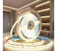 PERVADEO 24V COB LED Strip Lights 5M/16.4ft, 4000K Natural White 8mm Width LED Strips Super Bright LED Tape Lights Uniform Dotless for Bedroom Under Cabinet Kitchen DIY Lighting(No Power Supply)