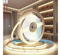 PERVADEO COB LED Strip Lights, 8mm Width LED Strips Super Bright LED Tape Lights Uniform Dotless for Bedroom Under Cabinet Kitchen DIY Lighting (No Power Supply) 12V-10M Natural White