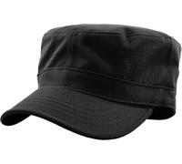 Perwteriy Cadet Army Cap Flat Top Cap Basic Everyday Combat Hat Black