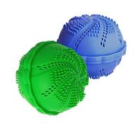 Perwteriy Laundry Balls Magic Laundry Washing Machine Clean Eco-Friendly Decontamination Silicone Washing Balls Set Blue Green 2PCS