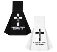 Peryiter 2 Pcs Football Towels Black White Cotton Quarterback Qb Towel Fold Hook Loop Closure for Men Youth Boys Football Momma (Cross)