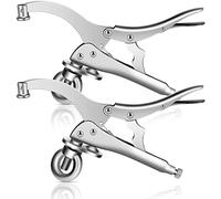 Peryiter 2 Pieces 9 Inch Drill Press Clamp Vise Fix Drill Press Locking Clamp Welding Hold Down Table Heavy-duty Accessories Silver for Locking Gripping Woodworking Attachment