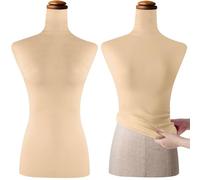 Peryiter 2 Pieces Mannequin Fabric Cover Soft Stretchy Clothing Upper Body Mannequin Cover for Retail Boutique Store Form Dummy Model Display Fitting Styling
