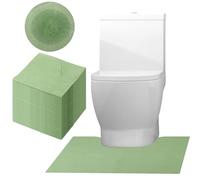 Peryiter 25 Pack Disposable Toilet Mats Absorbent Toilet Floor Protector from Urine, 24" x 22" U Shaped Non Slip Around Commode Potty Training Floor Mat Protector for Urine Adult(Green)