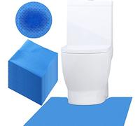 Peryiter 25 Pcs Disposable Toilet Commode Mat Deodorizing Mats Potty Training Floor Non Slip U Shaped Contour Incontinence Pads Rug for Kids Bathrooms (Absorbent Fabric)