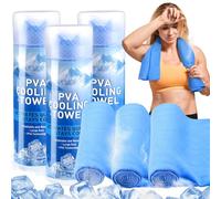 Peryiter 3 Packs PVA Cooling Towel Reusable Instant Cooling Neck Towel Breathable Soft Long Lasting Ice Sports Supplies for Running Hiking Swimming Golf (Dark Blue)