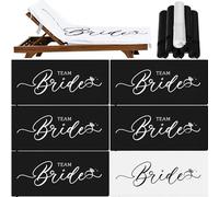 Peryiter 6 Pcs Bride Towels Bridesmaid Beach Towels 30‘’ x 60‘’ Bachelorette Gifts for Bride Beach Bachelorette Party Supplies Bridesmaid Favors Engagement Newlywed Honeymoon Decoration(White, Black)