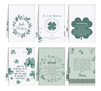 Peryiter 6 Pcs Irish Blessing Kitchen Towels Gift for Women, 16x24 Inches