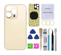 Perzework OEM Rear Back Glass Replacement Compatible with iPhone 14 Pro 6.1 inches with Reparing Toolkit and Pre-Installed Adhesive (Gold)