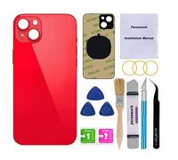Perzework OEM Rear Back Glass Replacement for iPhone 14 Plus 6.7-inches with Reparing Toolkit (Red)