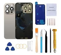 Perzework OEM Rear Back Glass Replacement for iPhone 15 Pro 6.1-inches with Reparing Tool Kit and All Necessary Parts (Natural Titanium)
