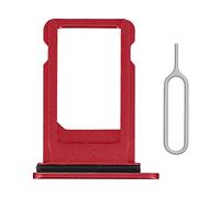 Perzework Single SIM Card Tray Holder Slot Replacement for iPhone SE 2020 / SE 2022/8 (Red) with Waterproof Rubber Ring and Eject Pin