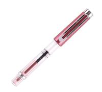 PERZOE Daily Writing Tool Hand Polished Pen Ergonomic Fountain Anti-Slip Design High Ink Capacity Vacuum Filling System Stainless Steel Nib Lightweight Red